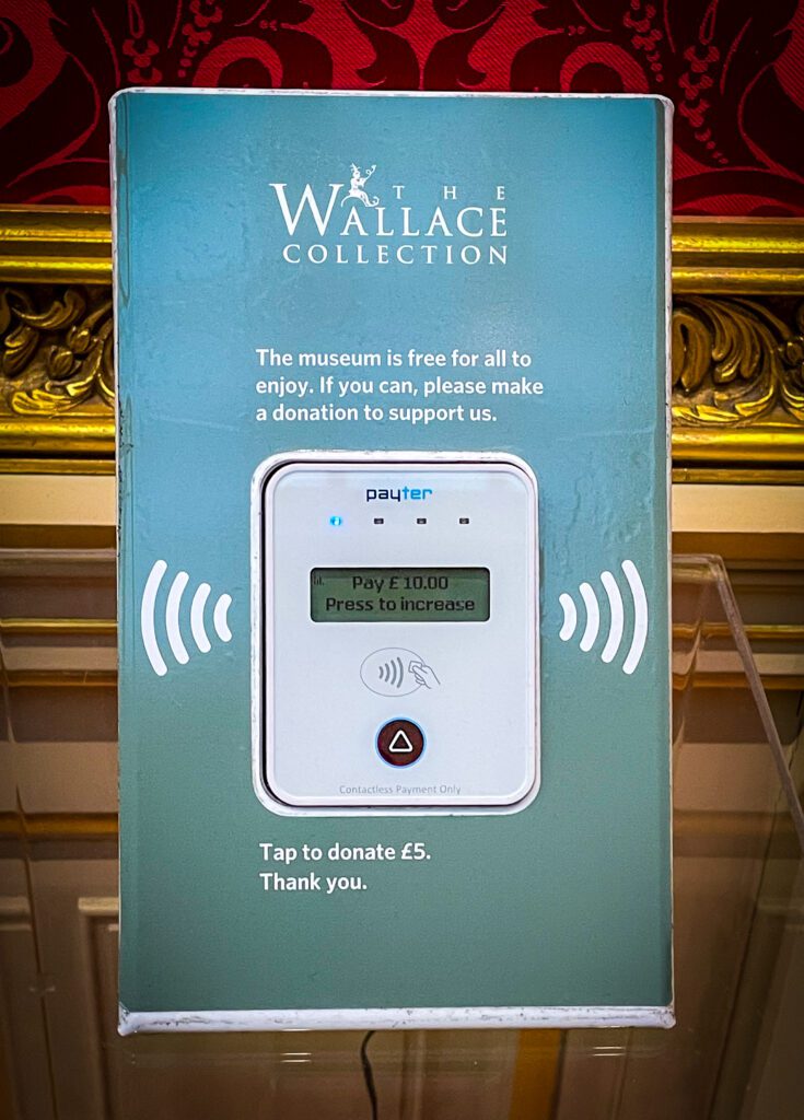 Card machine to accept your donation
