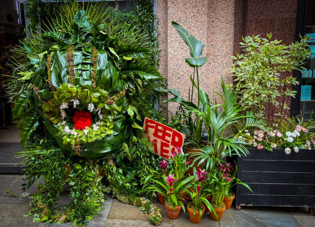 Chelsea in Bloom Feed me floral display