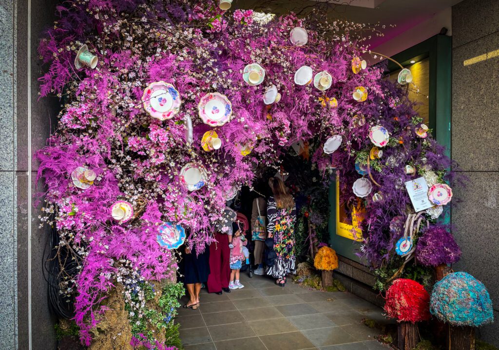 Entrance to the Duke of York shopping centre floral display