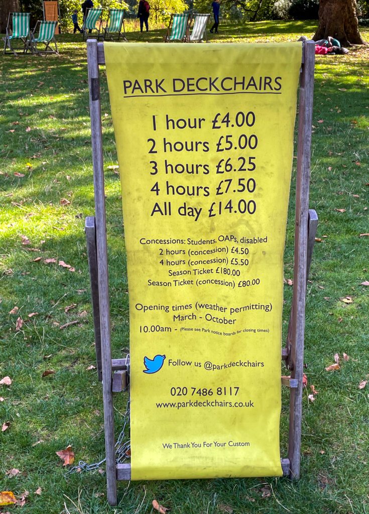 Deckchair Hire at St. James's Park