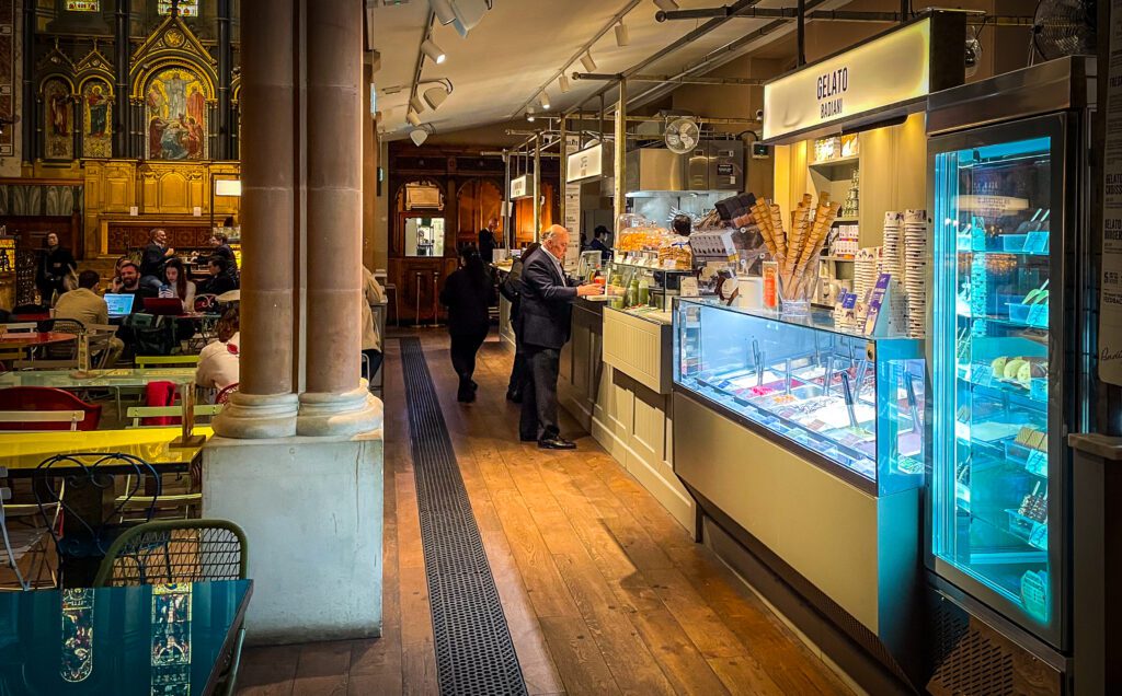 Food stalls at Mercato Mayfair
