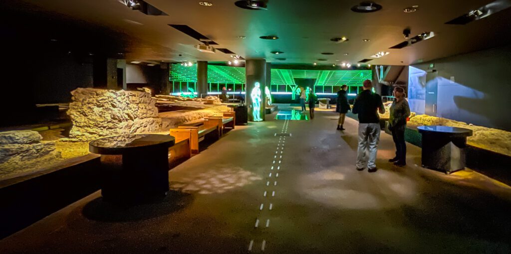 The remains on display at the London amphitheatre