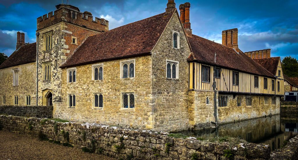 Ightham Mote house with moat