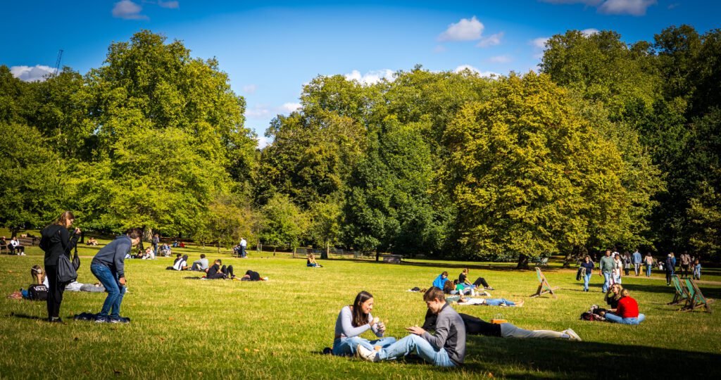 People having picnics in St. James's Park
