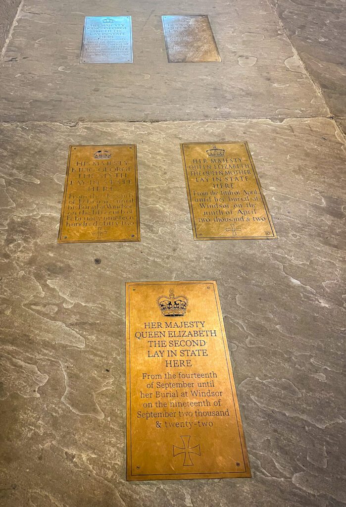 Royal Plaques at Westminster Hall