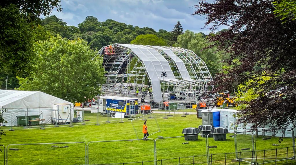 Setting up a stage in the grounds of Kenwood House