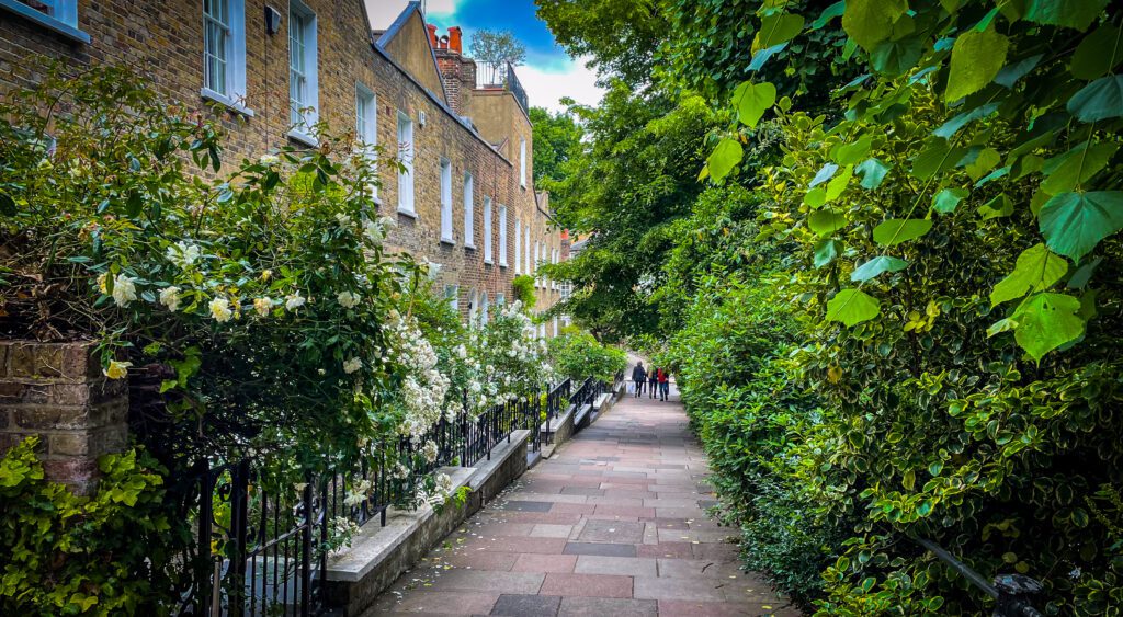 Flask Walk between Hampstead high street and Hampstead Heath