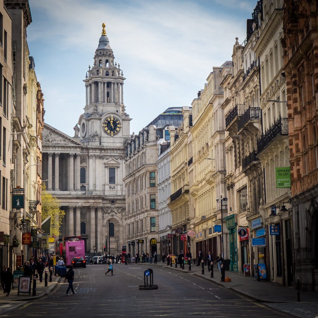 Glimpse of St. Pauls Cathedral at Ludgate Hill
