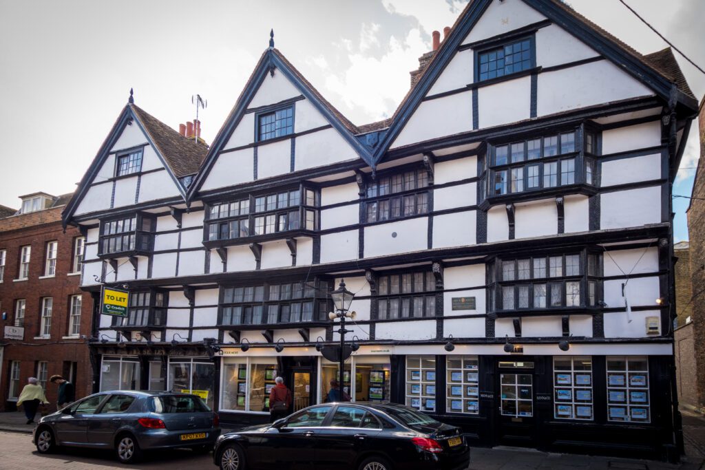 Old black and white Building on Rochester High Street