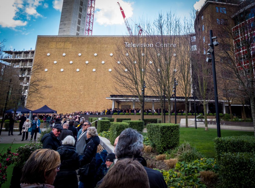 Queuing outside Television Centre