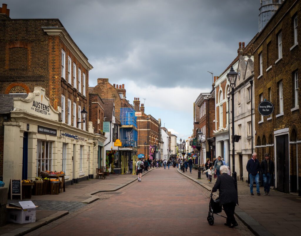 Cobbled bricks on Rochester High Street
