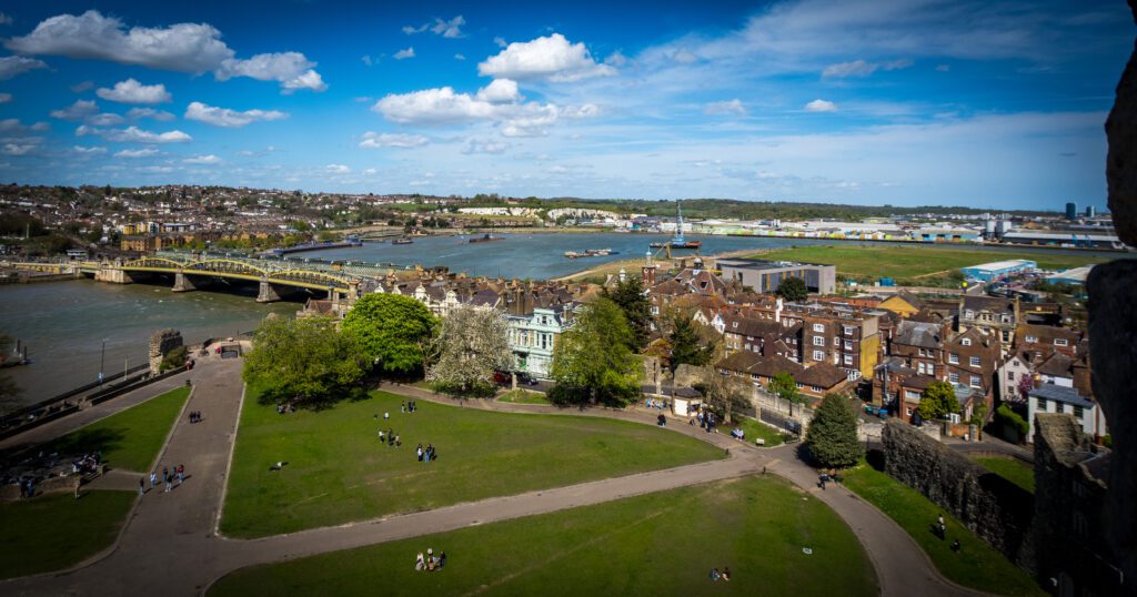 View of the River Medway from Rochester Castle
