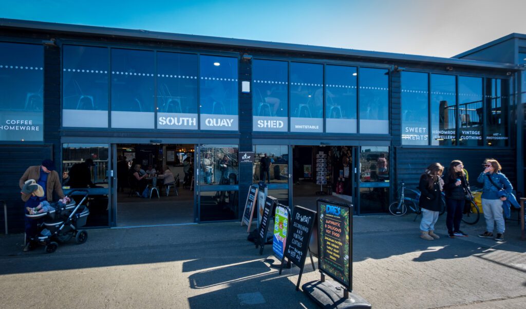 Outside Whitstable South Quay Shed