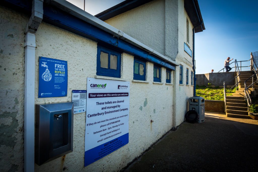 Toilets and water refill station along the sea front at Whitstable