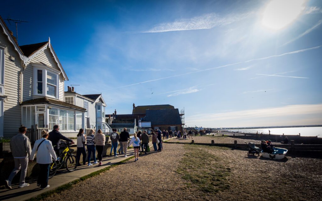 walking along Whitstable sea front