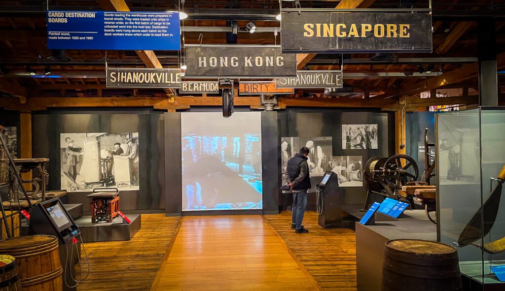 Warehouse display at Docklands Museum