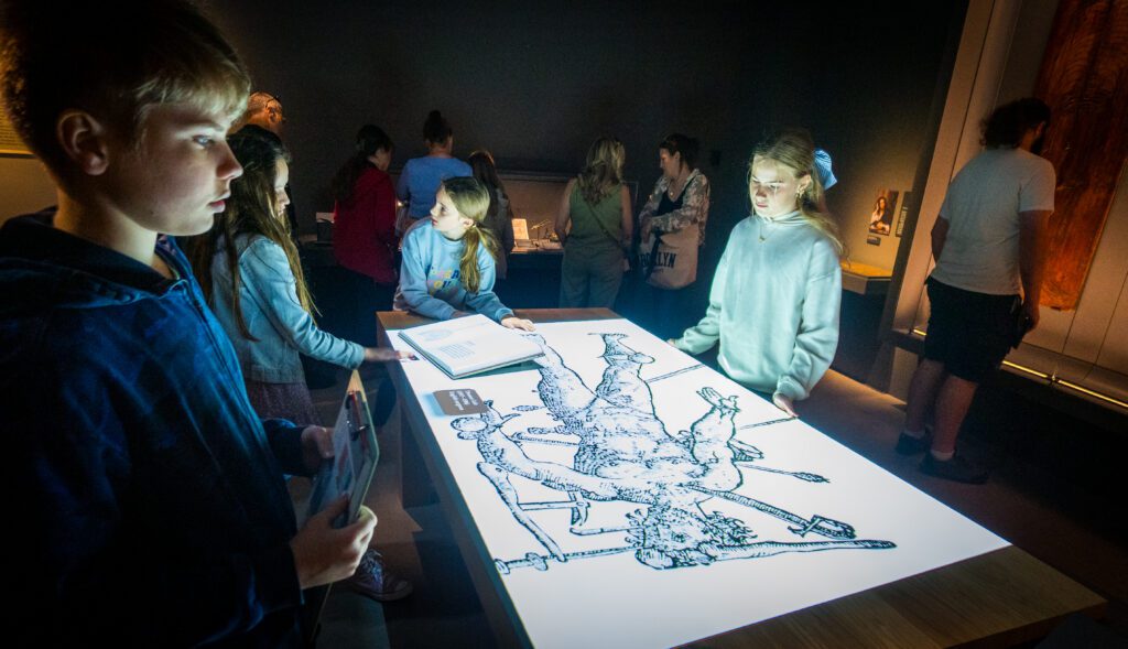 Interactive table top display at the Hunterian Museum