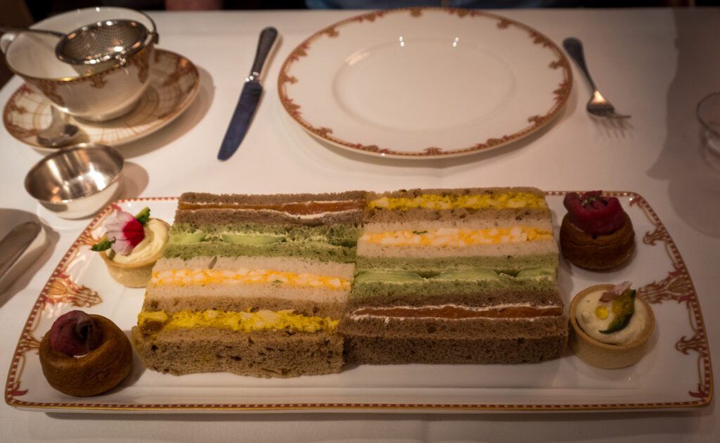 Finger sandwiches and mini tarts