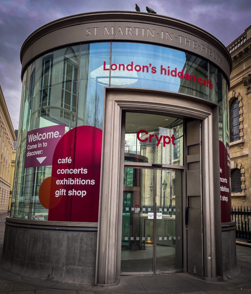 Entrance to the Crypt Cafe at St. Martin in the Fields