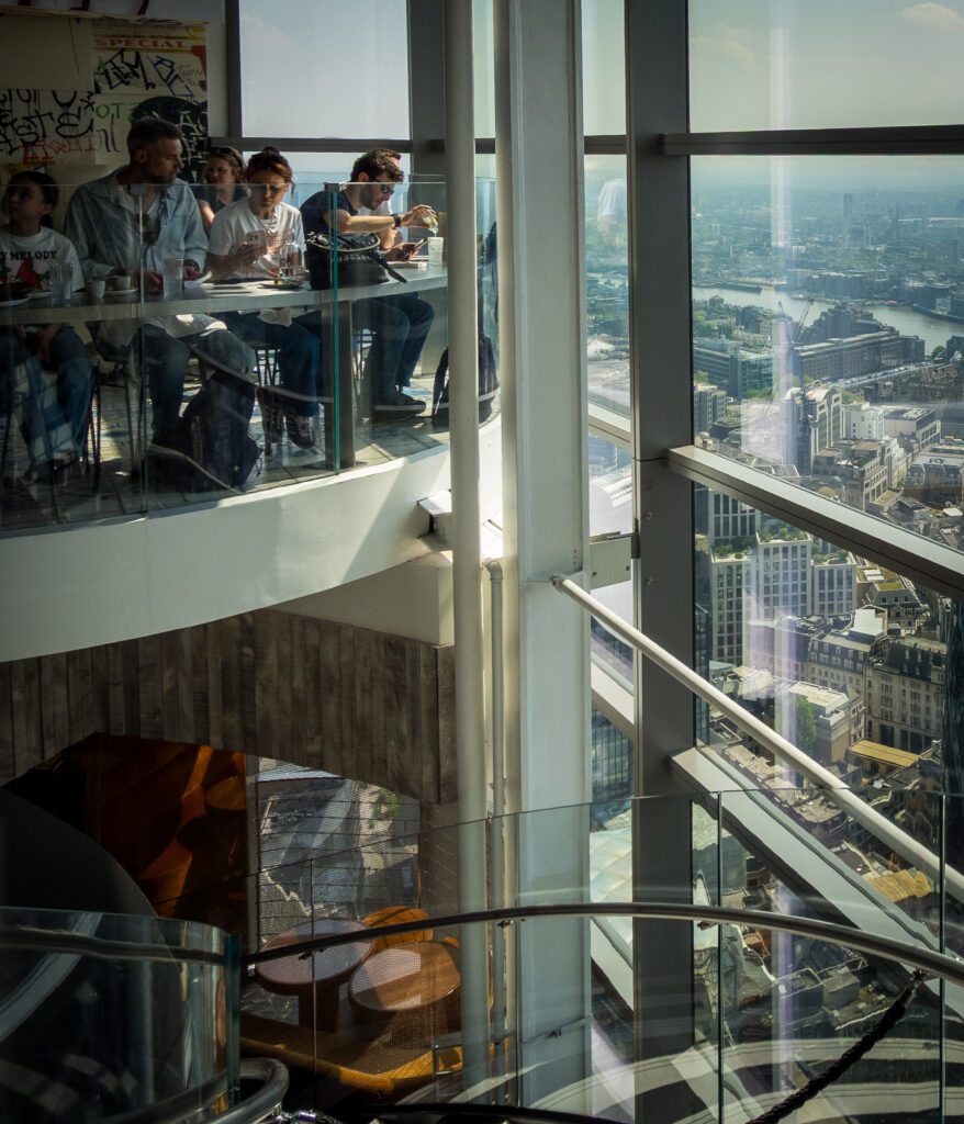 Bar Seating overlooking the Thames at the Duck and Waffle