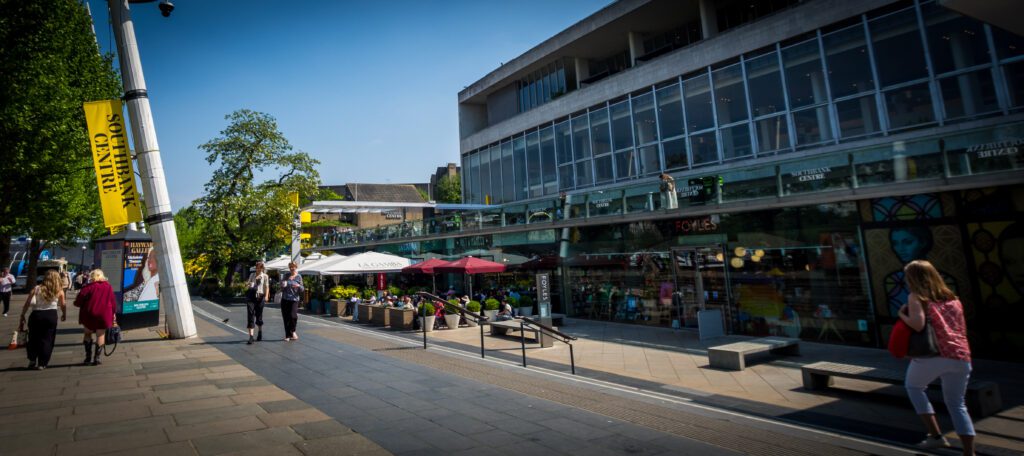 Restaurants at the side of the Southbank Walkway