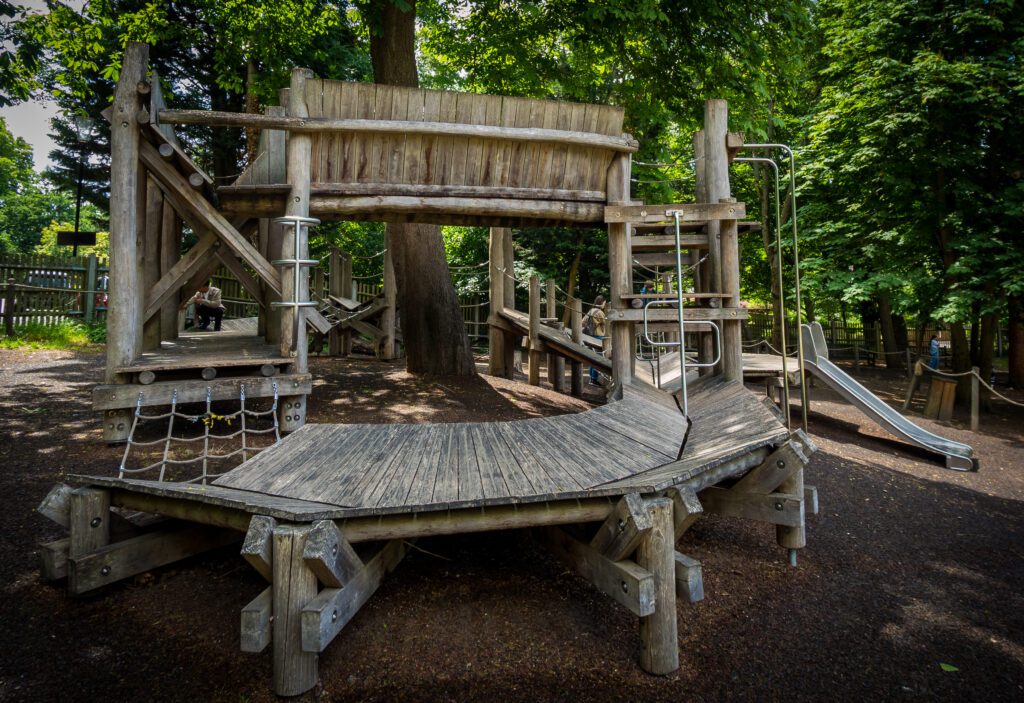 Wooden adventure play area