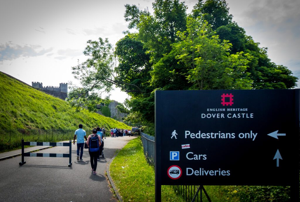Pedestrian walkway leading up to Dover Castle