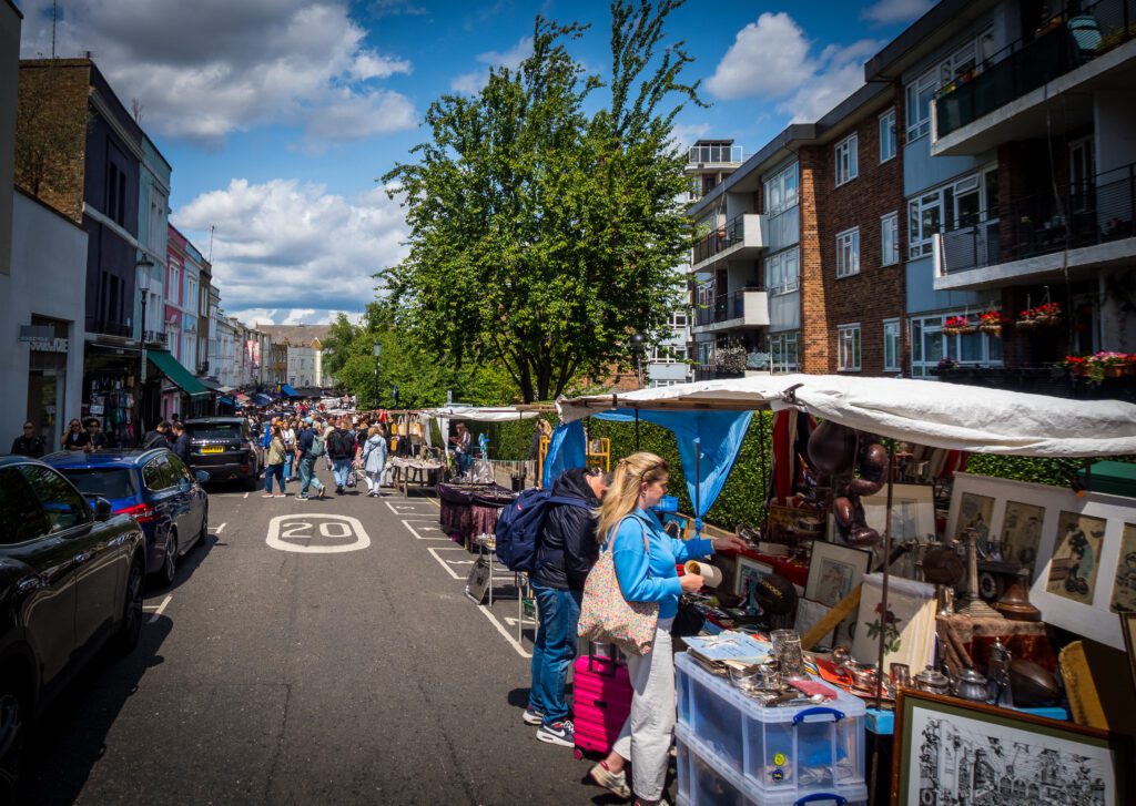 Market Stalls lining one side of the street