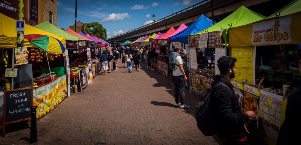 Street Food stalls in a row