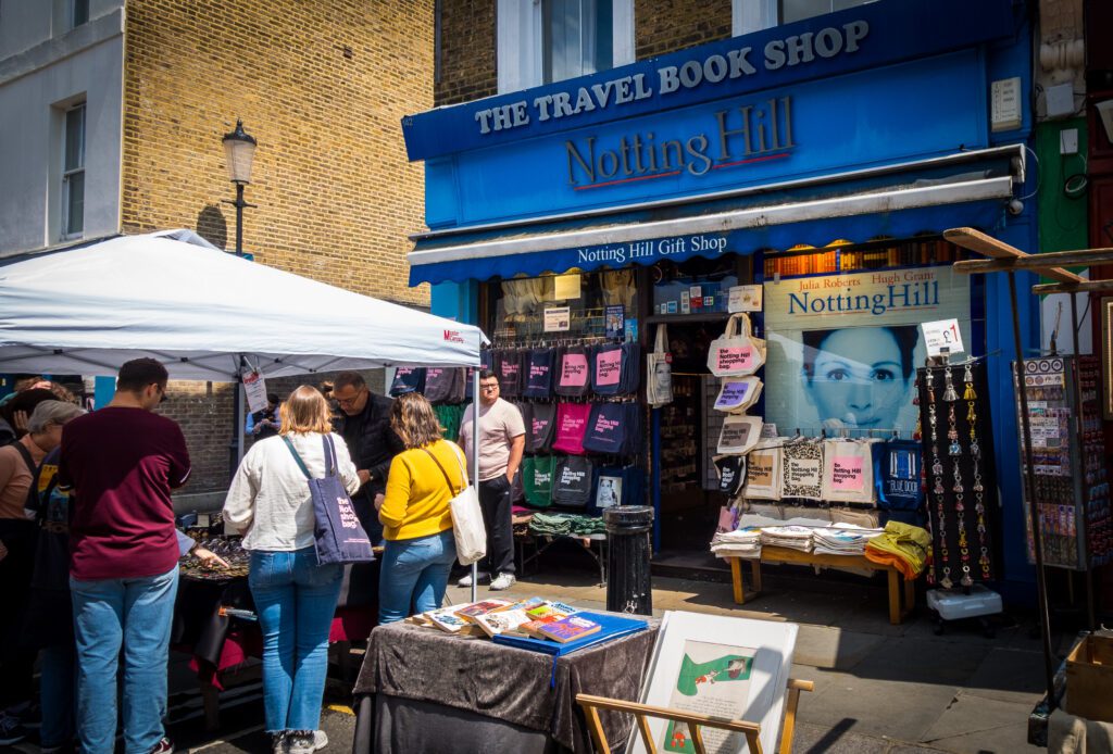 The Travel Book Shop front that featured in the film, Notting Hill