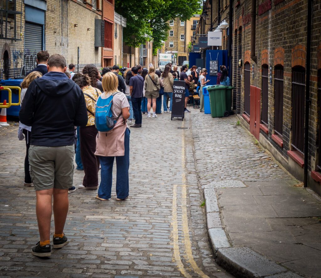 A long queue outside Fortitude Bakehouse