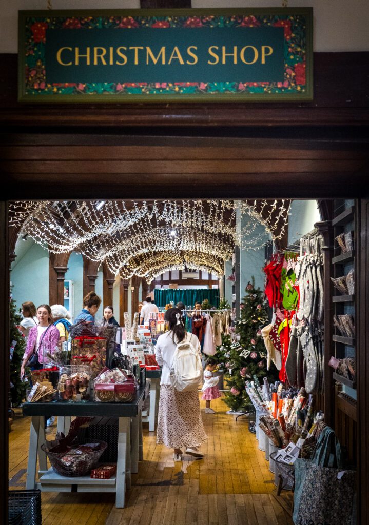 The Christmas Shop at Liberty of London showing displays of decorations