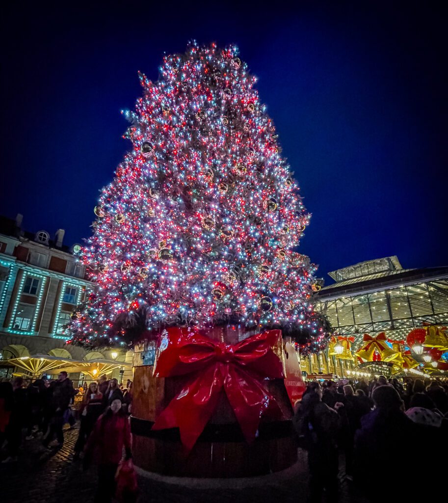 Christmas Tree outside the market at Covent Garden